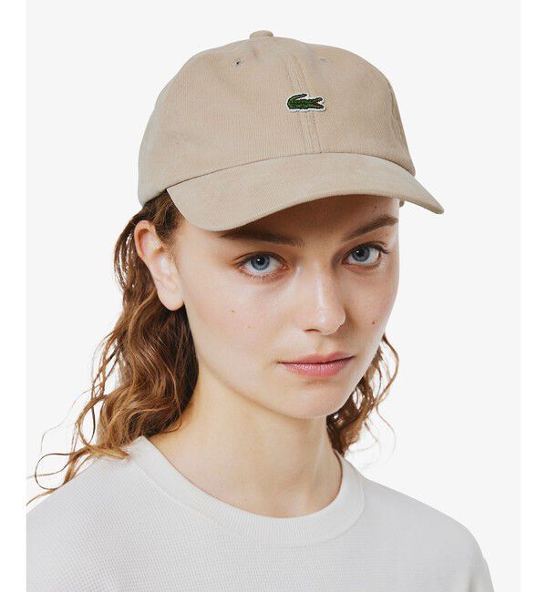 LACOSTE「ワンポイントワニロゴ・コーデュロイキャップ」|キャップ・キャスケット|ベージュ