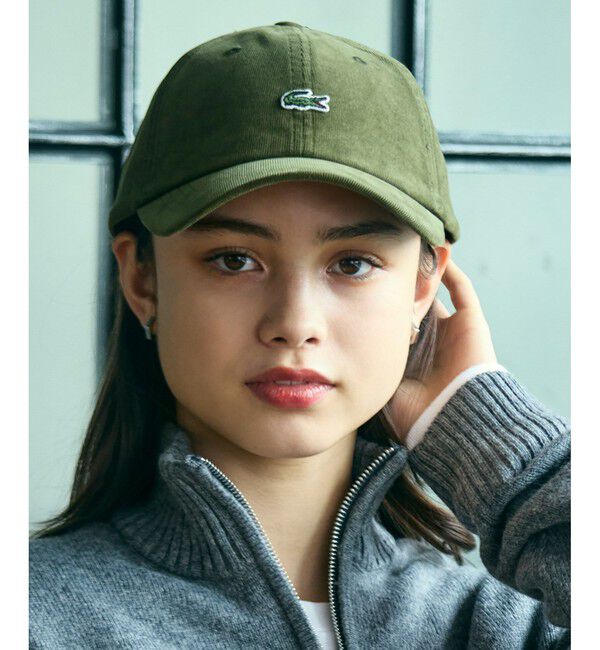 LACOSTE「ワンポイントワニロゴ・コーデュロイキャップ」|キャップ・キャスケット|