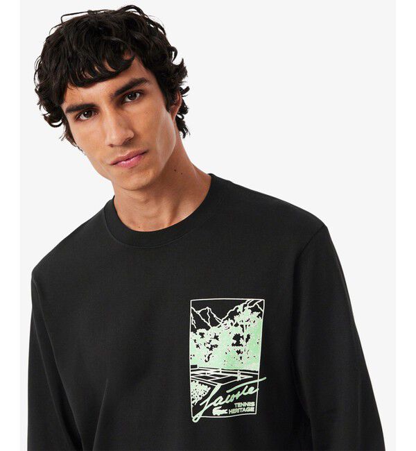 LACOSTE「テニスヘリテージプリントロングスリーブTシャツ」|Tシャツ・カットソー|