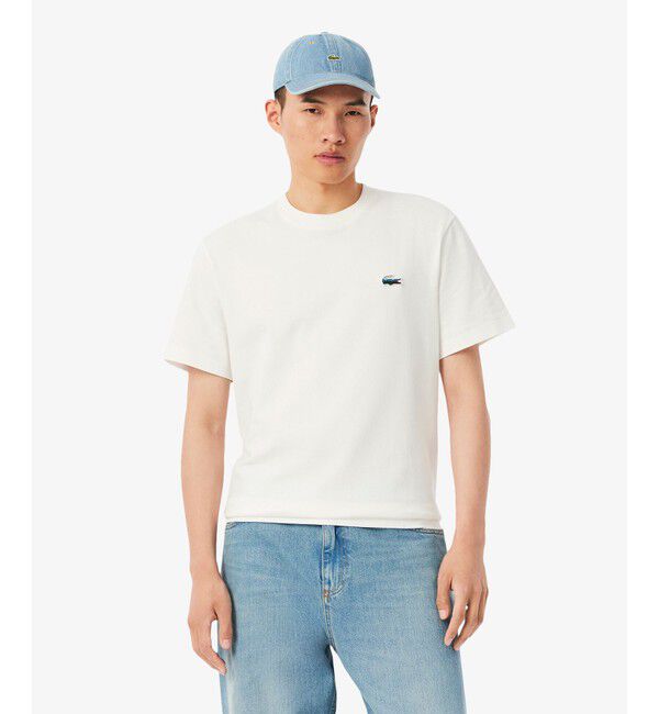 LACOSTE「ランドスケープワニロゴワンポイントTシャツ」|Tシャツ・カットソー|