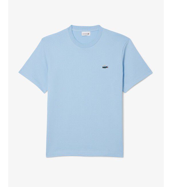 LACOSTE「ランドスケープワニロゴワンポイントTシャツ」|Tシャツ・カットソー|ライトブルー