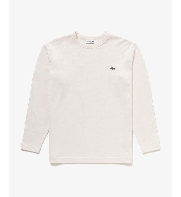 LACOSTE「ヘビーウェイトシングルジャージ長袖Tシャツ」|Tシャツ・カットソー|オフホワイト