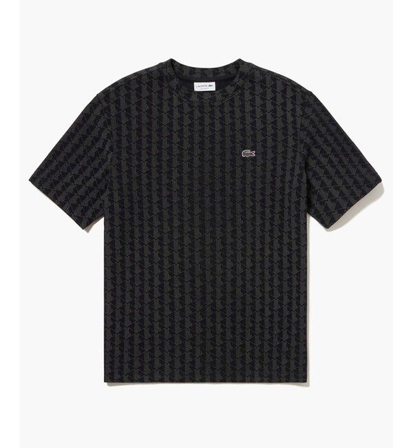 LACOSTE「インディゴ鹿の子地 モノグラム半袖Tシャツ」|Tシャツ・カットソー|