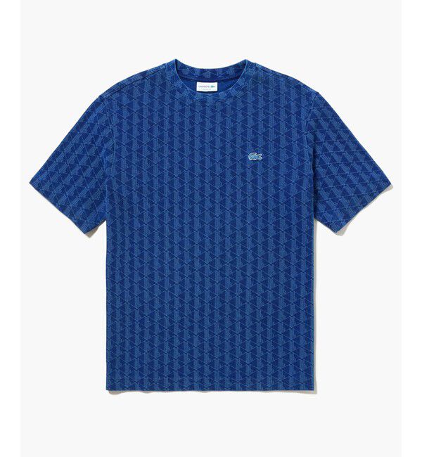 LACOSTE「インディゴ鹿の子地 モノグラム半袖Tシャツ」|Tシャツ・カットソー|
