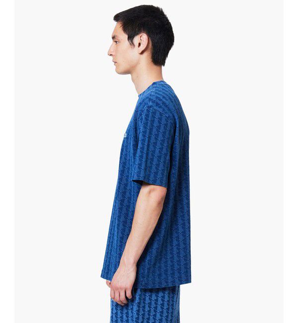 LACOSTE「インディゴ鹿の子地 モノグラム半袖Tシャツ」|Tシャツ・カットソー|
