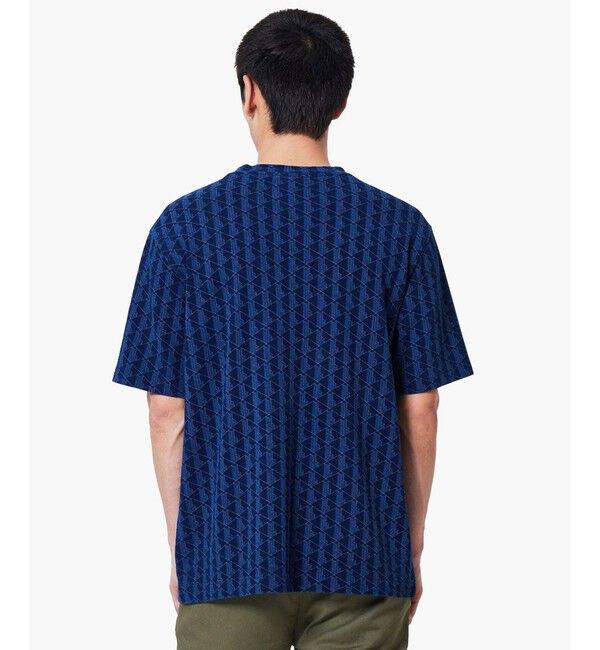 LACOSTE「インディゴ鹿の子地 モノグラム半袖Tシャツ」|Tシャツ・カットソー|