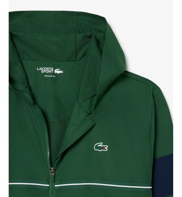 LACOSTE「カラーブロック フーデッドトラックジャケット」|パーカー|