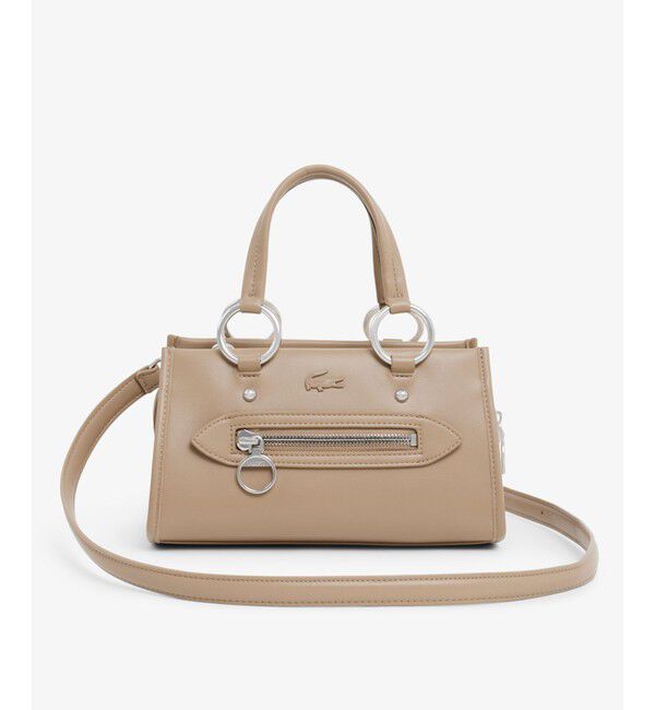 LACOSTE「セリス スモール トップハンドルバッグ」|ハンドバッグ|ベージュ
