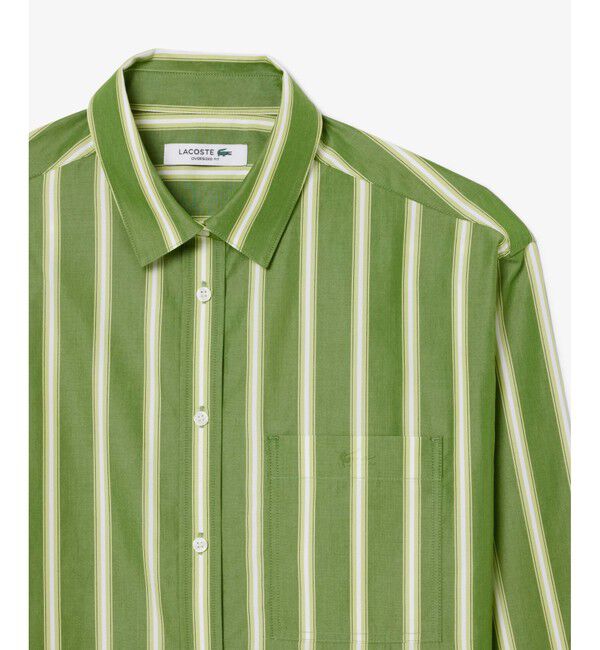 LACOSTE「オーバーサイズストライプポプリンシャツ」|シャツ・ブラウス|