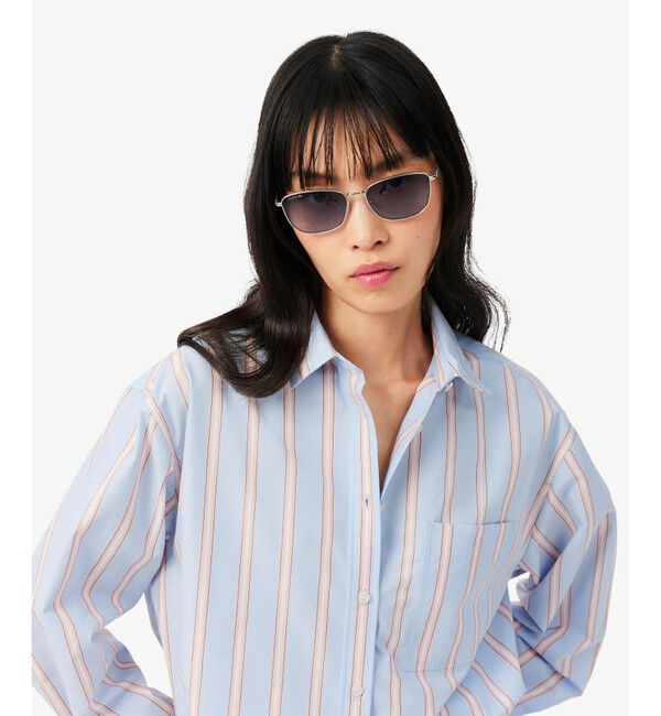 LACOSTE「オーバーサイズストライプポプリンシャツ」|シャツ・ブラウス|