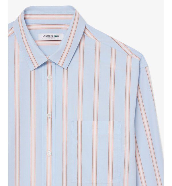 LACOSTE「オーバーサイズストライプポプリンシャツ」|シャツ・ブラウス|