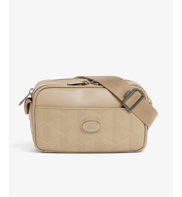 LACOSTE「モノグラム コンビネーションレポーターバッグ」|ショルダー・メッセンジャー|ベージュ