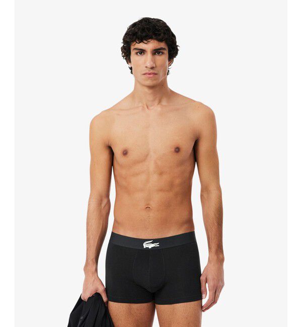 LACOSTE「コントラストワニロゴウエストバンドストレッチジャージトランクショーツ 3P / ボクサーパンツ」|インナー|