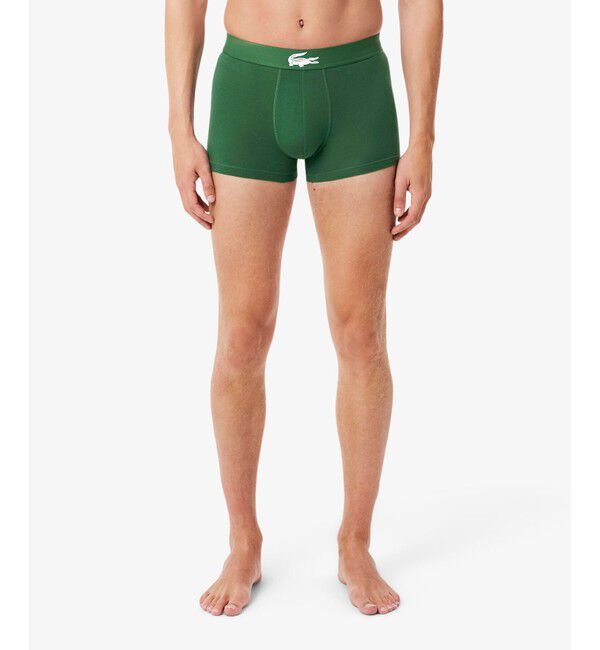 LACOSTE「コントラストワニロゴウエストバンドストレッチジャージトランクショーツ 3P / ボクサーパンツ」|インナー|