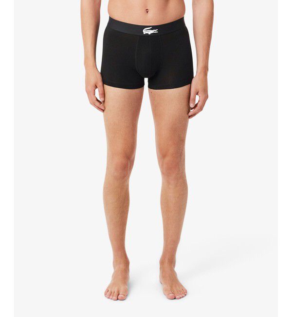 LACOSTE「コントラストワニロゴウエストバンドストレッチジャージトランクショーツ 3P / ボクサーパンツ」|インナー|