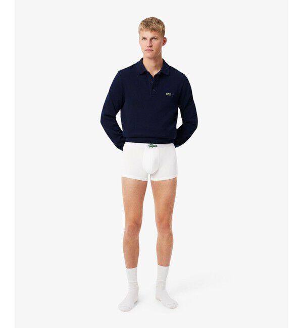 LACOSTE「コントラストワニロゴウエストバンドストレッチジャージトランクショーツ 3P / ボクサーパンツ」|インナー|