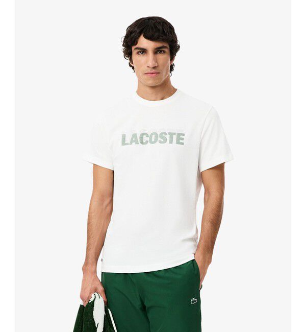 LACOSTE「ブランドネームロゴプリントウルトラドライTシャツ」|Tシャツ・カットソー|ホワイト