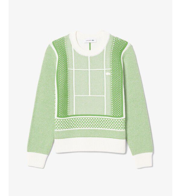 LACOSTE「テニスコートジャカードニットセーター」|ニット・セーター|
