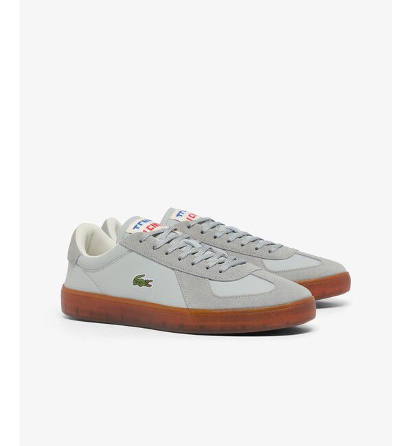 LACOSTE「メンズ BASESHOT PRO 126 1 SMA レザー スエード切り替え ローカットスニーカー」|スニーカー|