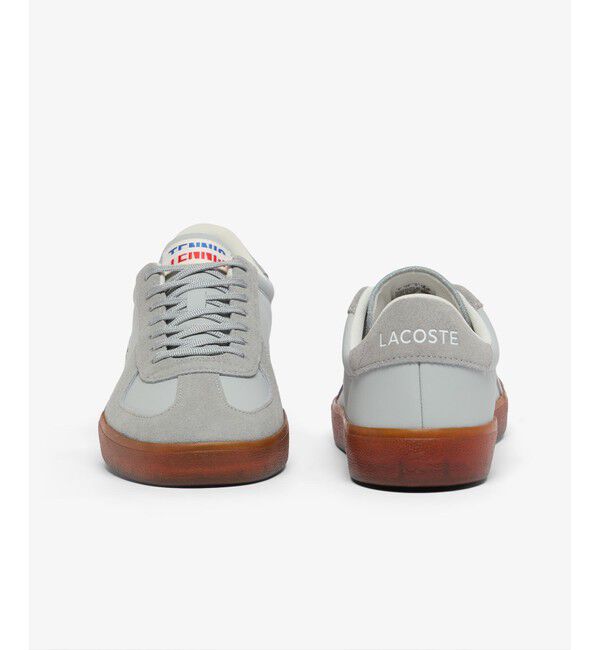 LACOSTE「メンズ BASESHOT PRO 126 1 SMA レザー スエード切り替え ローカットスニーカー」|スニーカー|