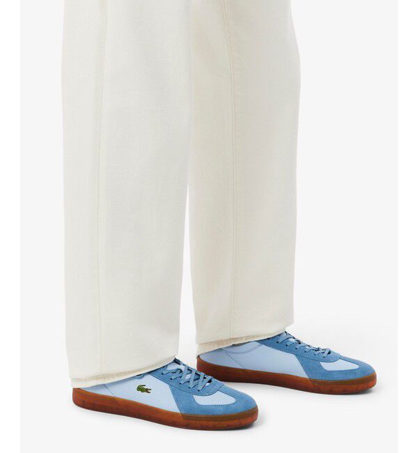 LACOSTE「メンズ BASESHOT PRO 126 1 SMA レザー スエード切り替え ローカットスニーカー」|スニーカー|