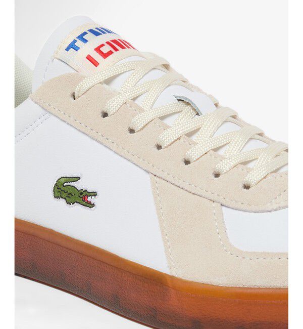 LACOSTE「メンズ BASESHOT PRO 126 1 SMA レザー スエード切り替え ローカットスニーカー」|スニーカー|