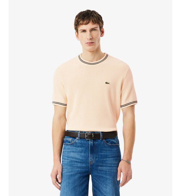 LACOSTE「ハイゲージニットTシャツ」|ニット・セーター|アイボリー