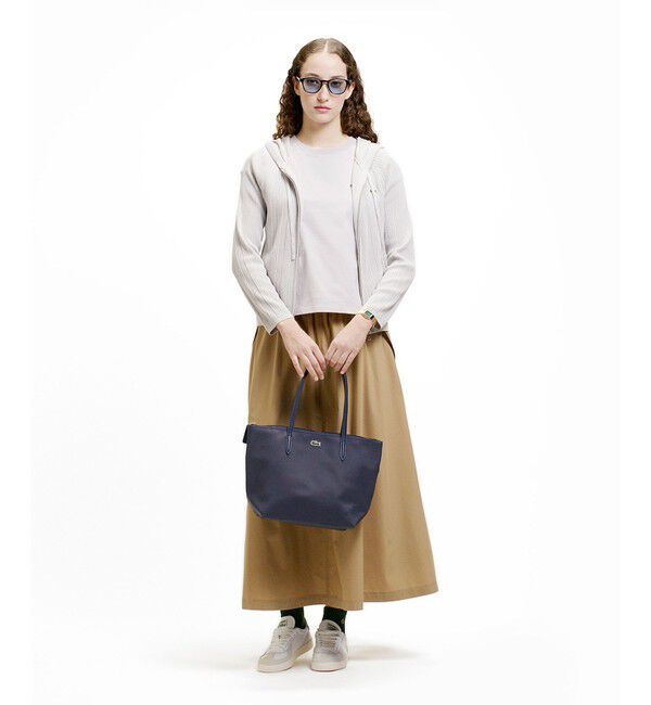 LACOSTE「ランダムピッチリブ ニットジップフーディー」|ニット・セーター|