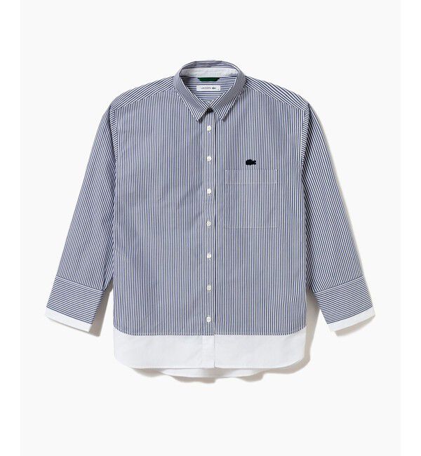 LACOSTE「レイヤード風デザイン ストライプシャツ」|シャツ・ブラウス|