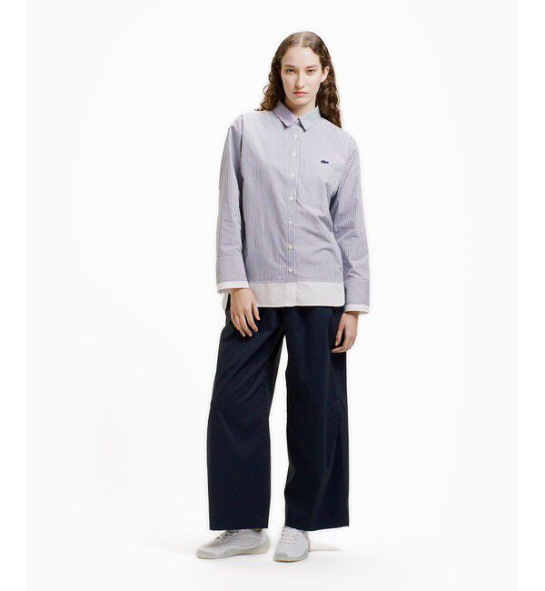 LACOSTE「レイヤード風デザイン ストライプシャツ」|シャツ・ブラウス|