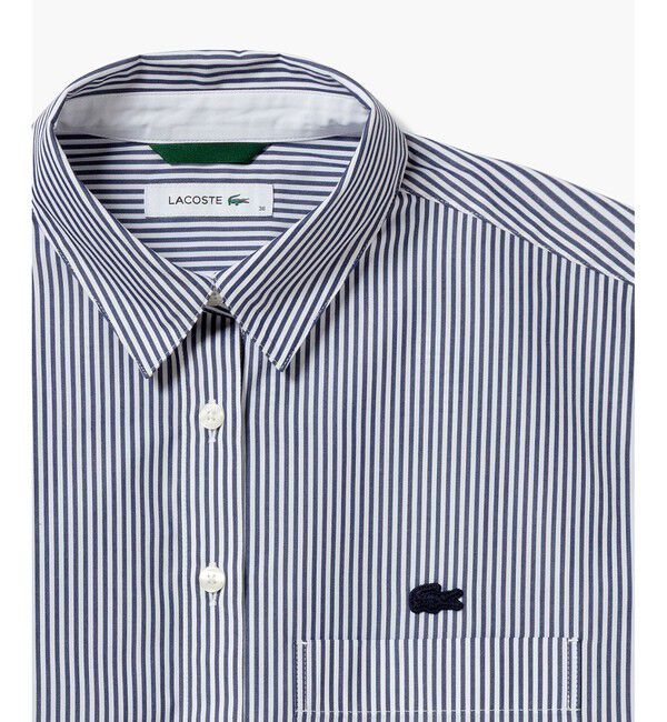 LACOSTE「レイヤード風デザイン ストライプシャツ」|シャツ・ブラウス|