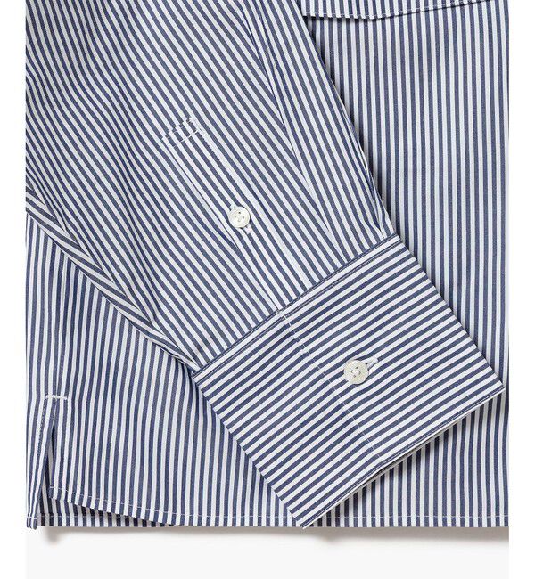 LACOSTE「ダブルポケット クロップド丈 ストライプシャツ」|シャツ・ブラウス|