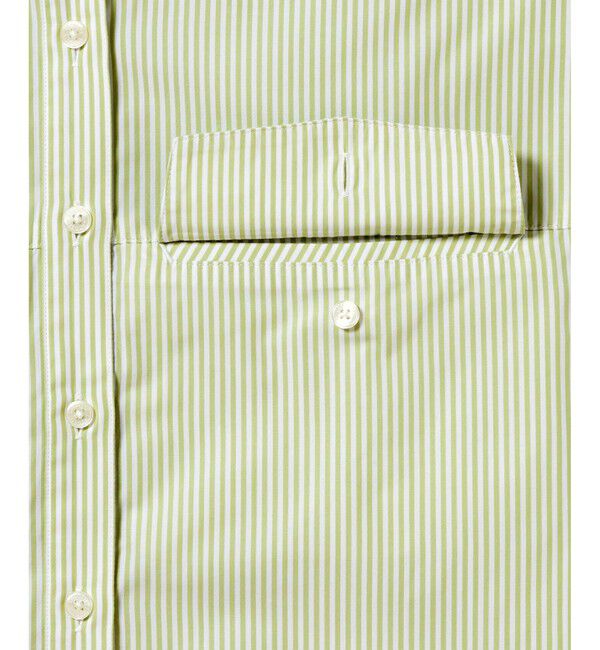 LACOSTE「ダブルポケット クロップド丈 ストライプシャツ」|シャツ・ブラウス|