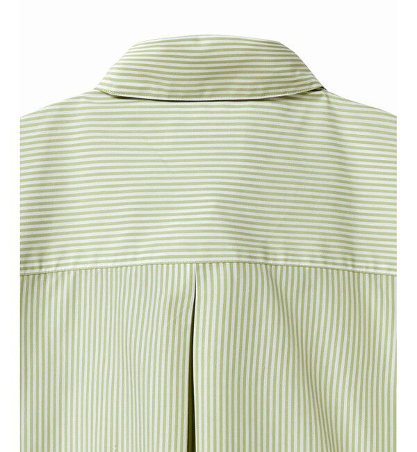 LACOSTE「ダブルポケット クロップド丈 ストライプシャツ」|シャツ・ブラウス|