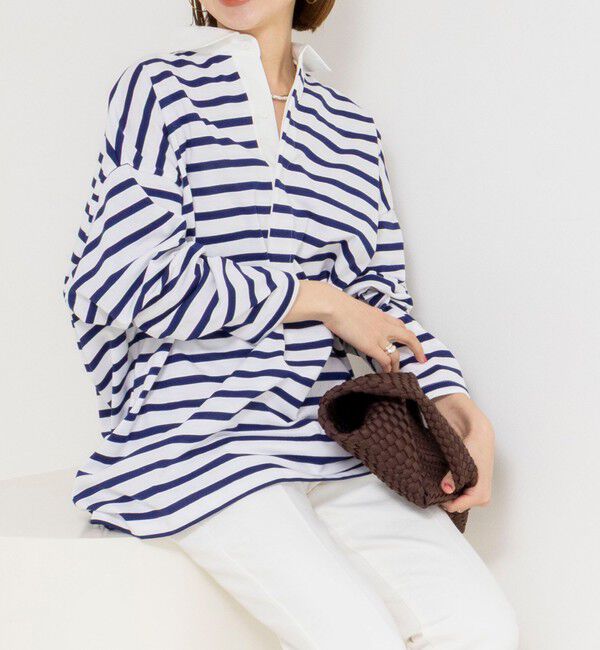 Rie Miller「ウォッシャブルBIGシルエットラガーシャツ」|Tシャツ・カットソー|ホワイト系4