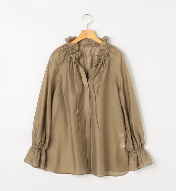 NOLLEY'S sophi「ウォッシャブルシアーオーガンジーフリルネックブラウス」|シャツ・ブラウス|