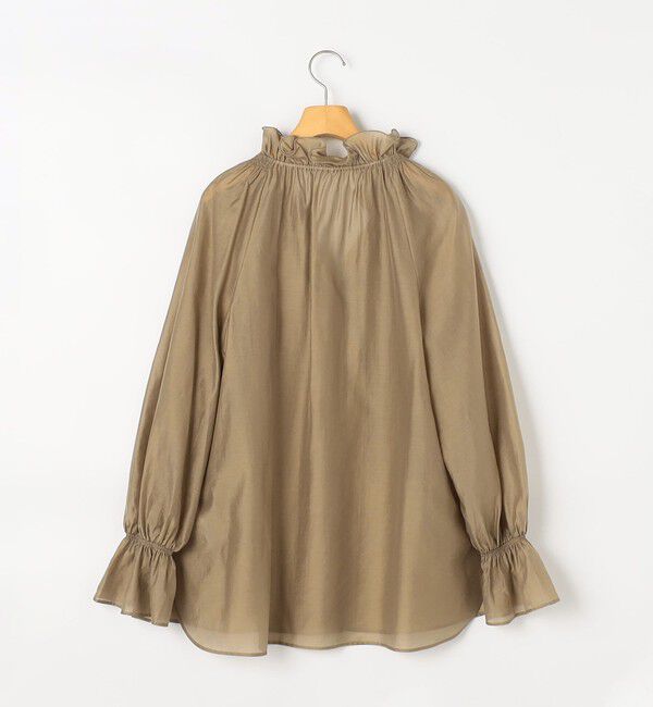 NOLLEY'S sophi「ウォッシャブルシアーオーガンジーフリルネックブラウス」|シャツ・ブラウス|