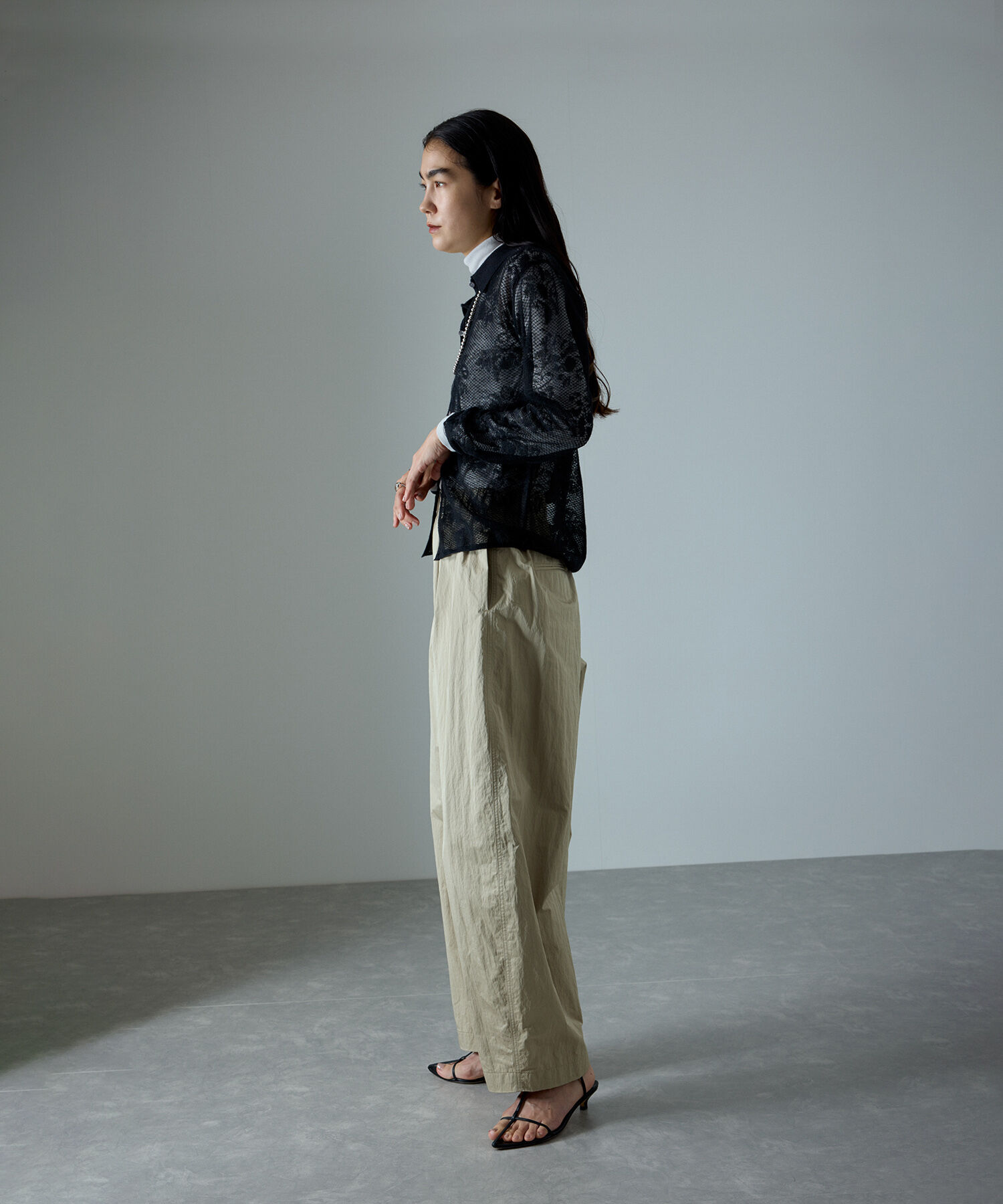 SALON adam et rope'「モヘヤレース衿付きカーディガン」|カーディガン|