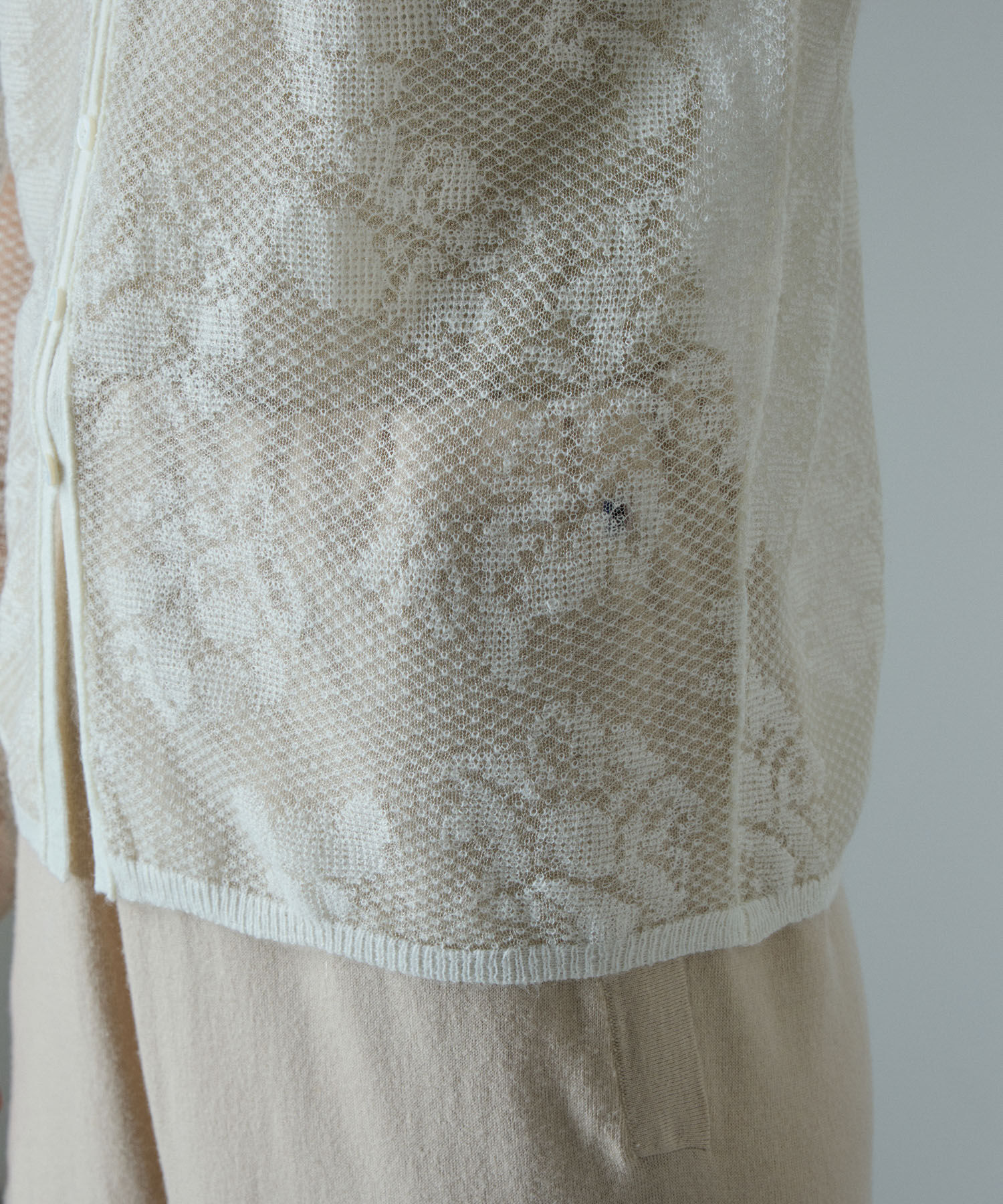 SALON adam et rope'「モヘヤレース衿付きカーディガン」|カーディガン|