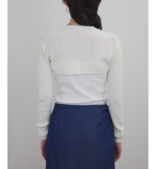 SALON adam et rope'「【WEB限定】ループヤーンリブショートカーディガン/ボレロ［セットアップ対応］」|カーディガン|