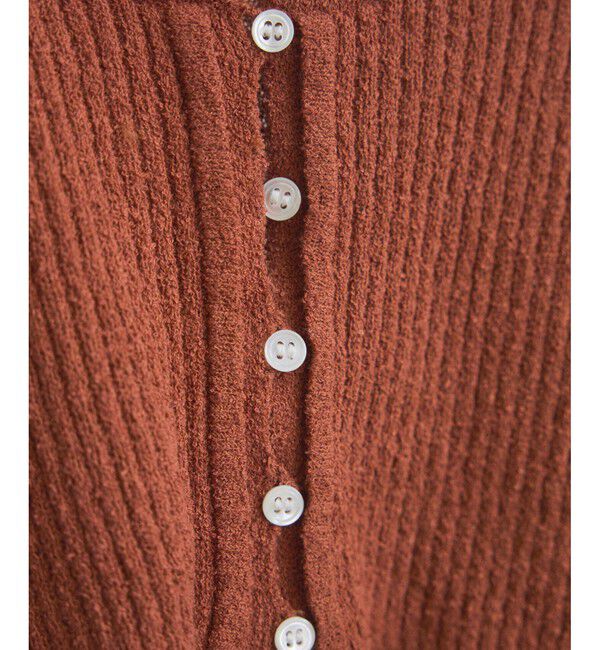 SALON adam et rope'「【WEB限定】ループヤーンリブショートカーディガン/ボレロ［セットアップ対応］」|カーディガン|