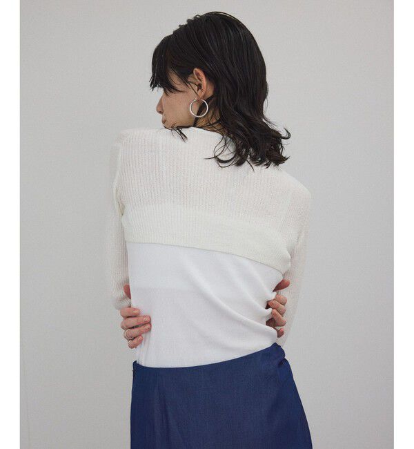 SALON adam et rope'「【WEB限定】ループヤーンリブショートカーディガン/ボレロ［セットアップ対応］」|カーディガン|