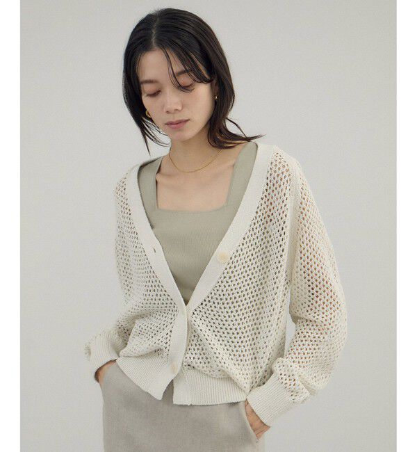 SALON adam et rope'「ペーパーヤーンメッシュカーディガン」|カーディガン|