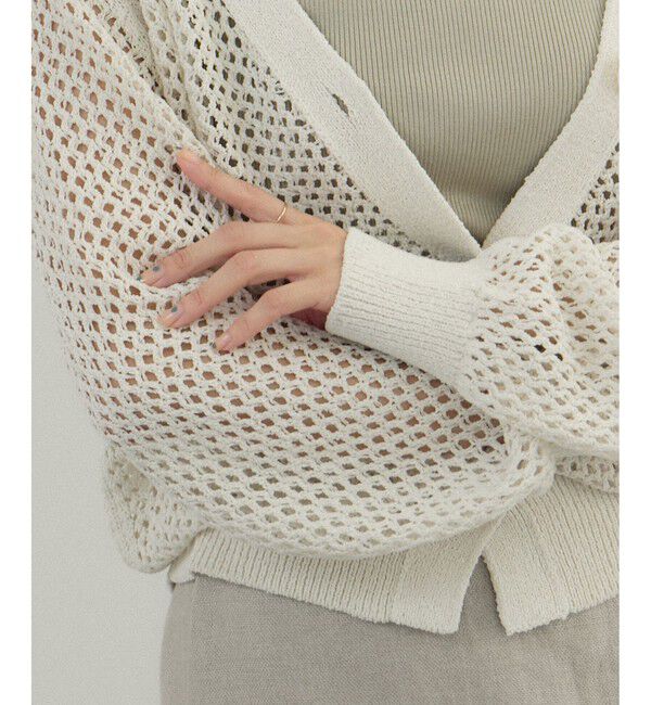 SALON adam et rope'「ペーパーヤーンメッシュカーディガン」|カーディガン|