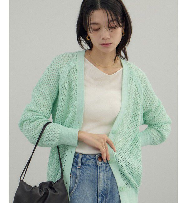SALON adam et rope'「ペーパーヤーンメッシュカーディガン」|カーディガン|