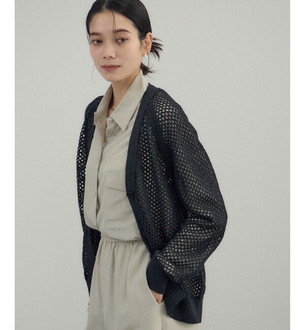 SALON adam et rope'「ペーパーヤーンメッシュカーディガン」|カーディガン|