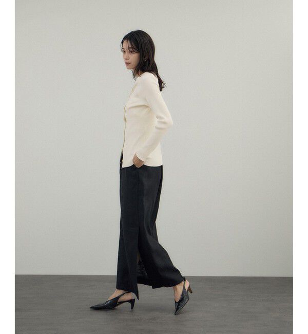 SALON adam et rope'「シルクリブVネックカーディガン」|カーディガン|