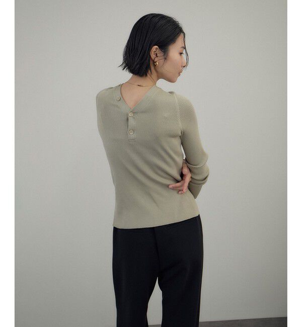 SALON adam et rope'「シルクリブVネックカーディガン」|カーディガン|