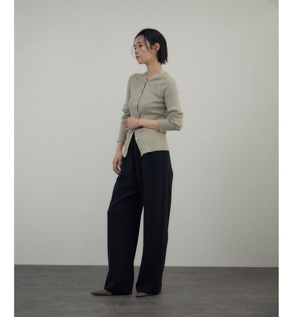 SALON adam et rope'「シルクリブVネックカーディガン」|カーディガン|