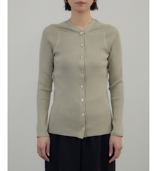 SALON adam et rope'「シルクリブVネックカーディガン」|カーディガン|